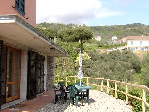 Terrasse mit Blick auf die Berge